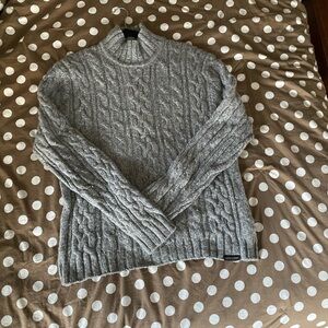 Vintage Abercrombie & Fitch Gray Cable Fisherman’s Heavy Knit Grandpa Sweater